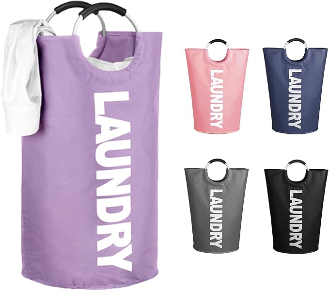 WOOHA 125L Large laundry basket, Collapsible laundry hamper, Tall Clothes by WOOHA