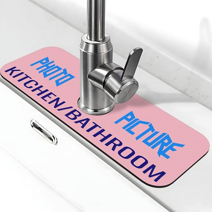 Kitchen Sink Splash Guard Faucet Mat Kitchen/Bathroom Photo DIY 15"x5.5" - Image 7