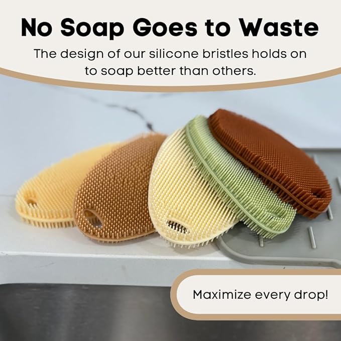 Silicone Sponge Dish Scrubber - Image 4