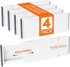 Lifewit 4 Pack 5" High Drawer Dividers 34-56cm/13.5-22" Adjustable Drawer by Lifewit