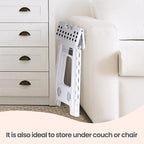 Delxo Folding Step Stool 17.5 Inch White Step Stools for Kids Foldable,Portable Collapsible Step Stool with Handle, Folding Stool for Kitchen Bathroom,Bedroom,Garden - Image 6