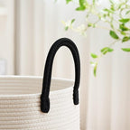 VIPOSCO Large Laundry Hamper, Tall Woven Rope Storage Basket - Image 3