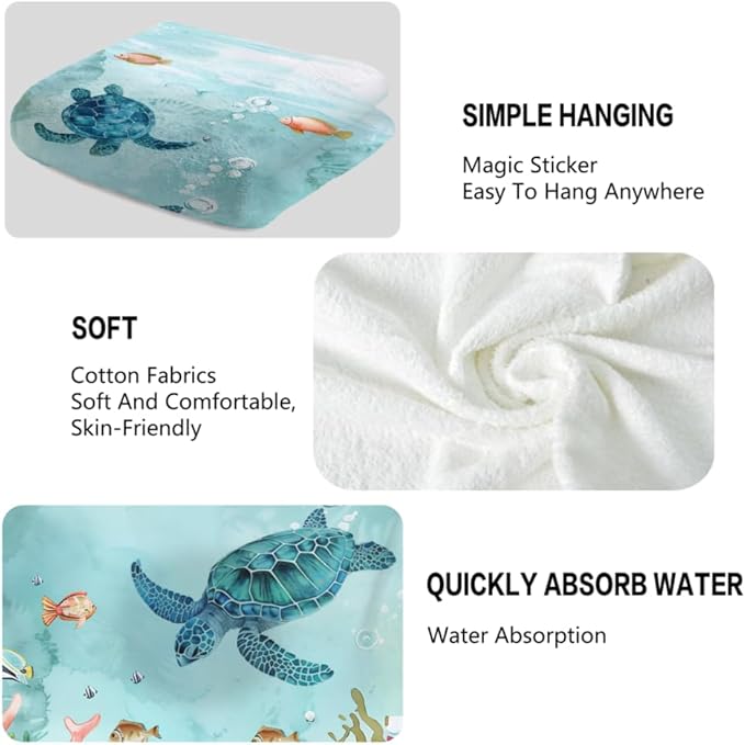 Sea Turtle Hand Towels Set of 2 - Image 3
