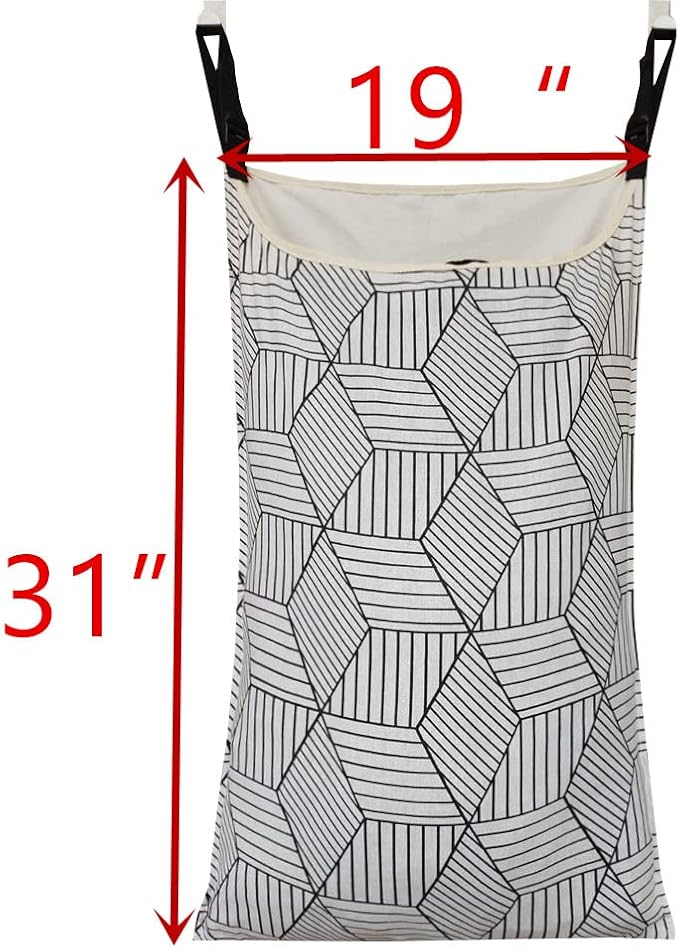 Adjustable Space Saving Door Hanging Laundry Hamper Bag - Image 3