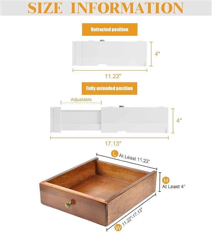 8 Pack 4" High Drawer Dividers, Dresser Drawer Organizer, Warm White Drawer - Image 2