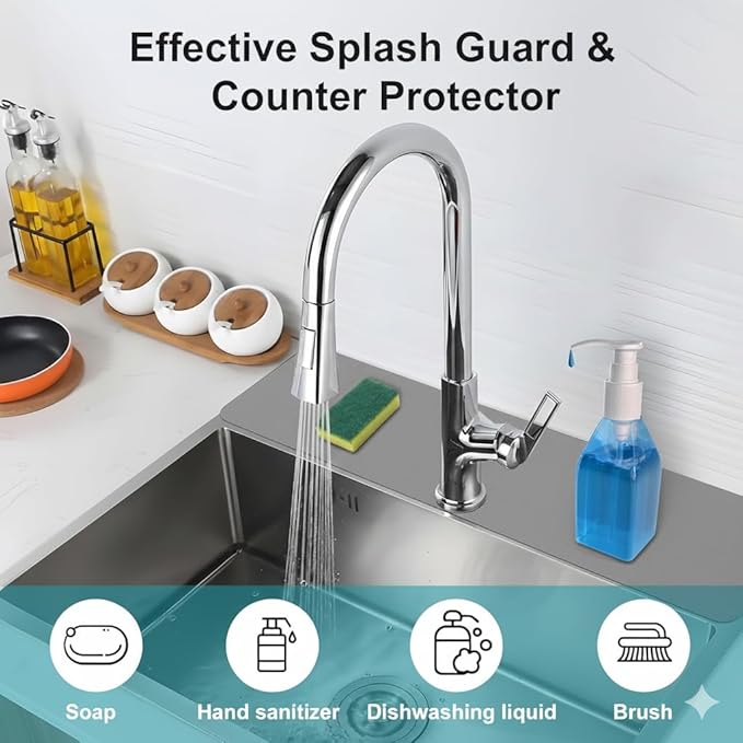 Customizable Faucet Mat for Kitchen Sink: 30"L x 5.5"W DIY Cuttable Bathroom - Image 7