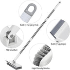 Floor Scrub Brush with 55" Long Handle, 2-in-1 Floor Brush with Built-in - Image 7