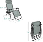 Best Choice Products Set of 2 Adjustable Steel Mesh Zero Gravity Lounge Chair Recliners w/Pillows and Cup Holder Trays - Stardew - Image 3
