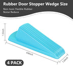 4 Pack Premium Rubber Door Stoppers Wedge, Door Stops - Image 3