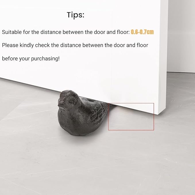 ZOOFOX 3 Pack Cast Iron Door Stopper, Decorative Door Stop, Heavy Duty Rustic - Image 5
