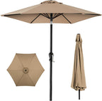 Best Choice Products 10ft Outdoor Table Compatible Steel Polyester Market Patio Umbrella w/Crank and Easy Push Button Tilt by BestChoiceProducts