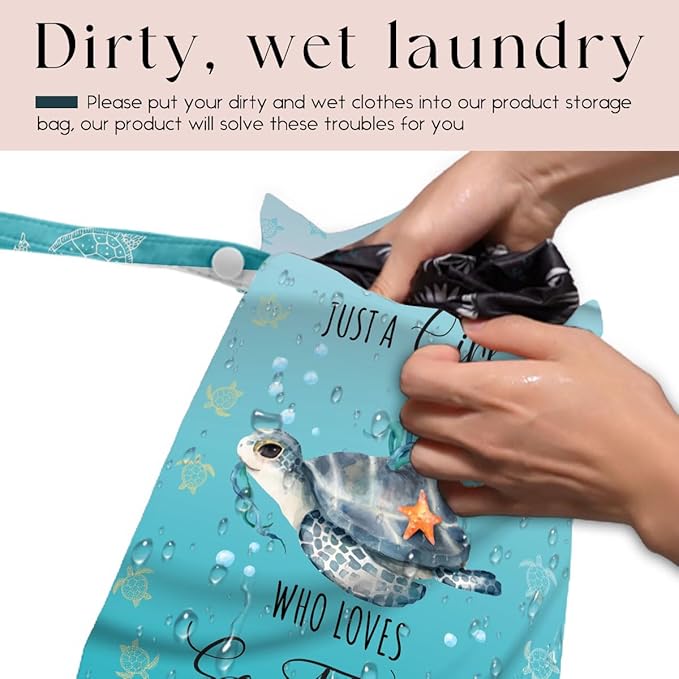 Waterproof Wet Bag for Swimsuit, Travel Beach Wet Dry Bag, Hidden Zipper - Image 3