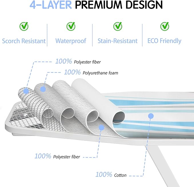BNDX Ironing Board Cover, Stain Resistant & Durable Scorch, 2 Click Buckles - Image 2