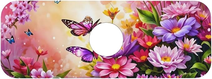 Pink butterfly flower Kitchen sink faucet pad, strong water absorption - Image 9