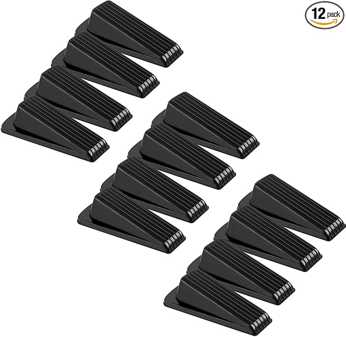 12 Pack Door Stoppers for Bottom of Door, 4.8x2.2x1.3in Door Stops, Rubber Door by Utron