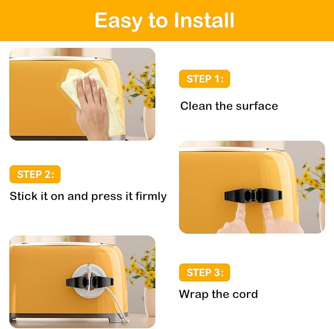 Cord Organizer for Kitchen Appliances-6 Pack, Appliance Cord Organizer Stick on - Image 7