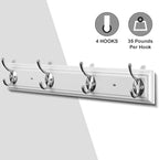 Coat Rack Wall Mounted White, Heavy Duty Zinc Alloy Wall Hook Rack - Image 6