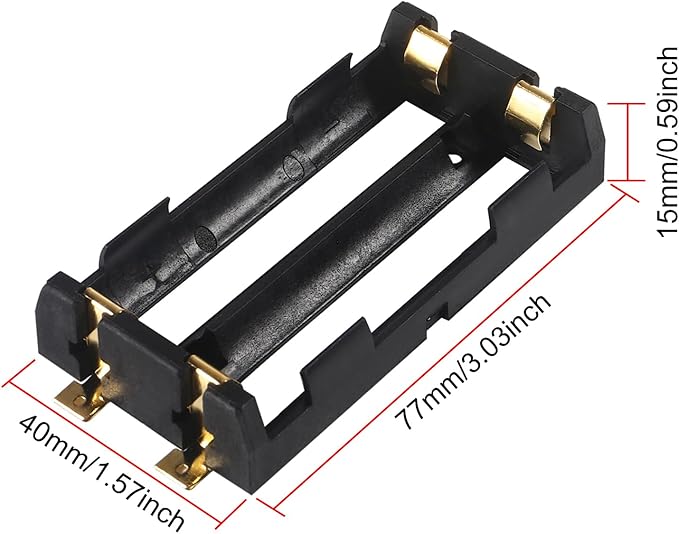 6pcs 18650 Battery Holder 2 Slot 3.7V 18650 Battery Clip Holder Box Storage Case - Image 3