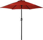 Sunnydaze Outdoor Patio Umbrella - Polyester Table Market Umbrella with Push-Button Tilt and Crank - 6 Sturdy Ribs - Burnt Orange - 7.5ft by SunnydazeDecor