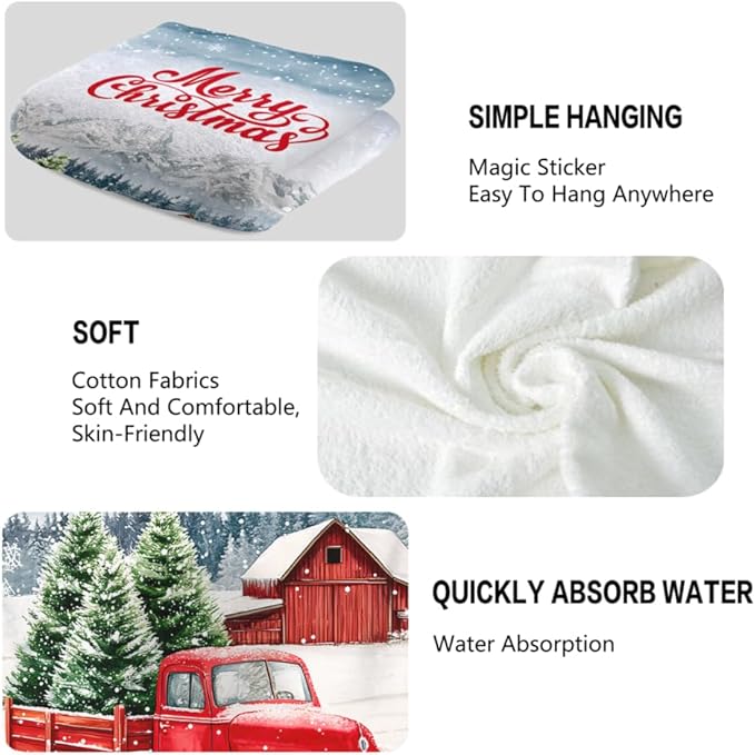 Christmas Hand Towels for Bathroom - Image 3