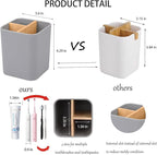 Bamboo Toothbrush Holder for Bathrooms, 3 Slots Toothbrush and Toothpaste - Image 2