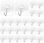 Heavy Duty Adhesive Hooks 33 lb 15KG, Waterproof and Oilproof Reusable Seamless by SZYIKUER