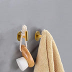 Vuzvuv Adhesive Brushed Gold Hooks, SUS304 Stainless Steel Self-Adhesive Towel - Image 3