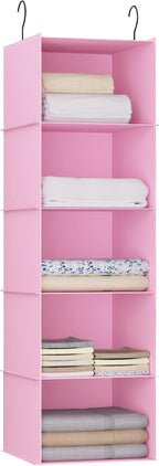 Hanging Closet Organizer, Easy Mount Foldable 5-Shelf Hanging Closet Wardrobe by DonYeco