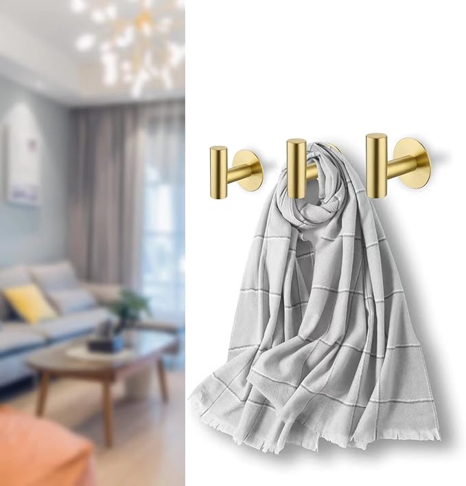 Adhesive Hooks Towel Hooks for Bathroom, Stainless Steel Waterproof Shower Hook - Image 7