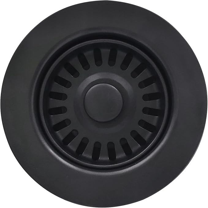 3-1/2 Inch Polymer Black Sink Drain Assembly by EADOT