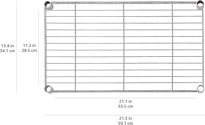 Amazon Basics 4-Shelf Adjustable Storage Shelving Unit for Garage, Steel Wire Rack, 200 Pound Loading Capacity per Shelf, 13.4"D x 23.2"W x 48"H, Chrome - Image 3