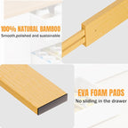 BAMBUROBA Bamboo Drawer Dividers, Adjustable Kitchen Drawer Organizer - Image 7