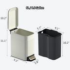 Small Bathroom Trash Can with Lid Soft Close-6L/1.6 Gal Slim Step Garbage - Image 5