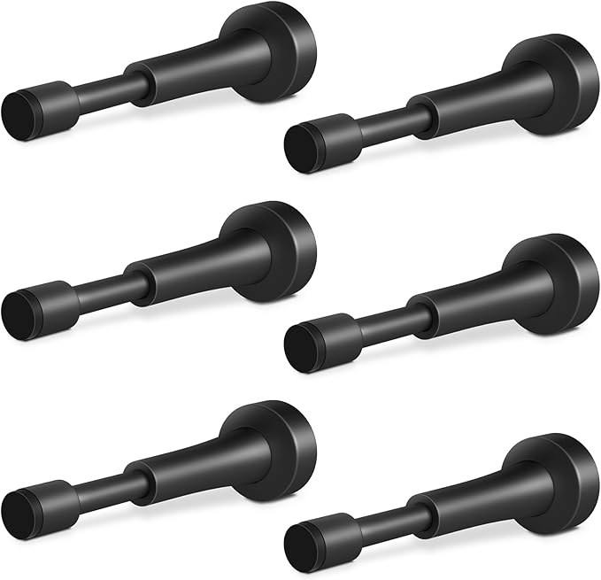 6PCS Matte Black Door Stoppers for Wall by brieieziy