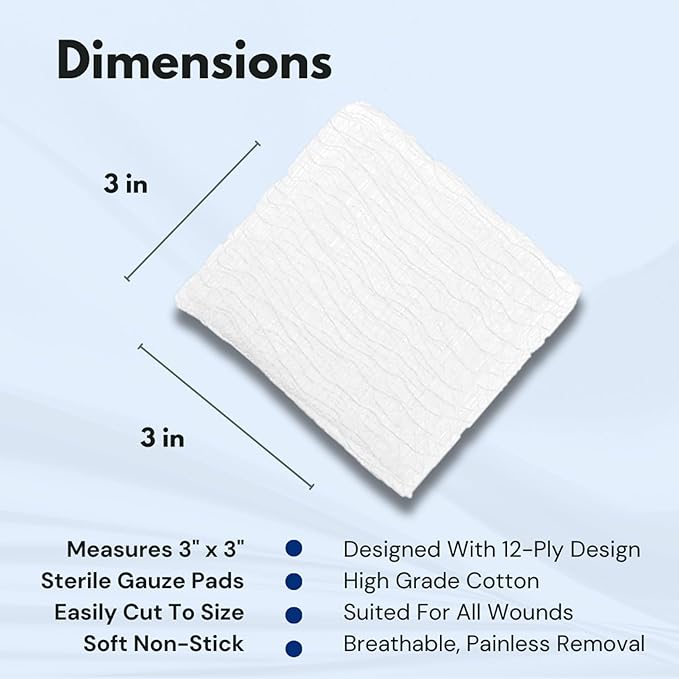 Dealmed 3’’ x 3’’ Sterile Gauze Pads Disposable and Individually Wrapped - Image 3