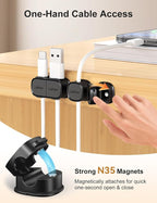 6 Pack Magnetic Cable Clips, Laitver Cord Organizer Holder Strong Adhesive Desk - Image 4