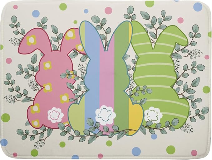 Easter Dish Drying Mat for Kitchen Counter Cute Bunny Rabbit Festival Holiday by Unknown