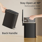 Small Bathroom Trash Can with Lid Soft Close, Step Pedal, 6L / 1.6 Gal - Image 5