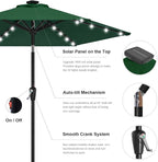 ABCCANOPY Durable Solar Led Patio Umbrellas with 24LED Lights 7.5FT (Green) - Image 7