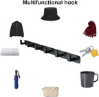 Coat Rack, Heavy Duty Stainless Steel 6 Tri Coat Hook Hanger, Wall Mounted - Image 4