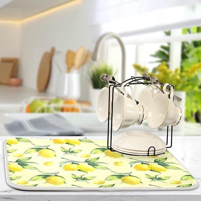 Super Absorbent Dish Drying Mat, Microfiber Fast-Drying Dish Mat, Kitchen Dish - Image 5