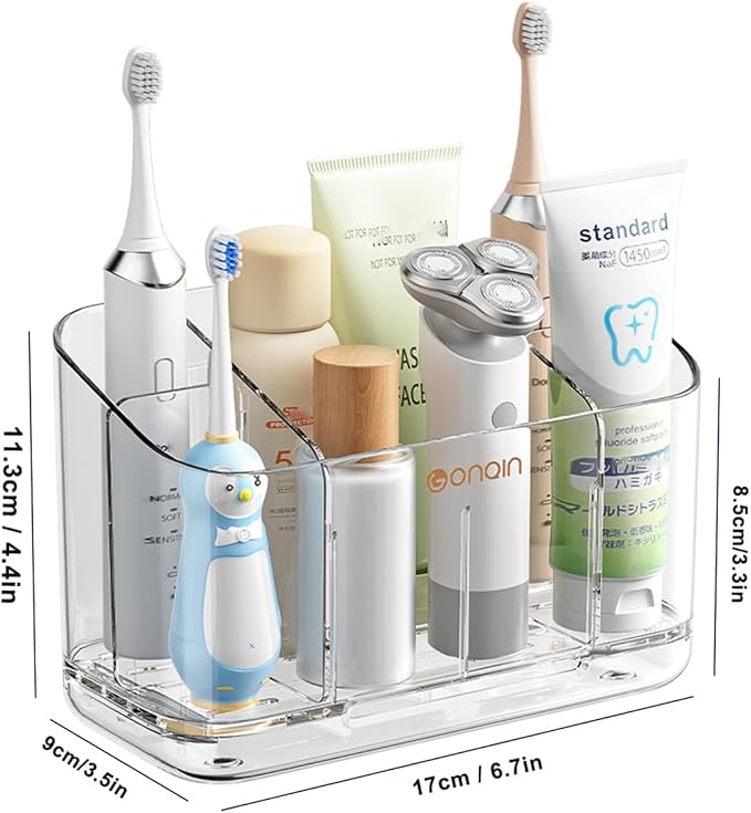 Toothbrush Holder for Bathroom Wall Mounted, 5 Slots Acrylic Toothbrush and - Image 3