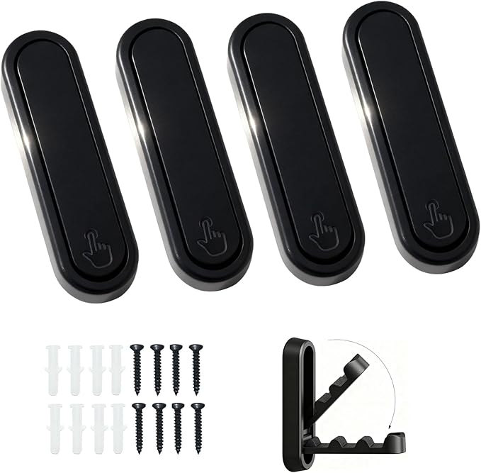 4PCS Folding Coat Hooks, 4 Folding Coat Hooks, Flip Down Heavy Duty Hooks Robe by Unknown