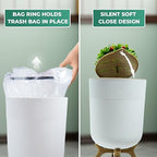 Small Bathroom Trash Can with Plant Style Lid, 1.8 Gallon, Small Bathroom - Image 7