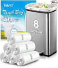 8 Gallon 200 Counts Unscented Medium Trash Bags, Fit 7, 10 Gal Garbage Bags by by Teivio