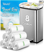 8 Gallon 200 Counts Unscented Medium Trash Bags, Fit 7, 10 Gal Garbage Bags by by Teivio