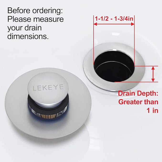 LEKEYE Tub Stopper | Shower Drain Hair Catcher | Pop-up Drain Stopper - Image 5