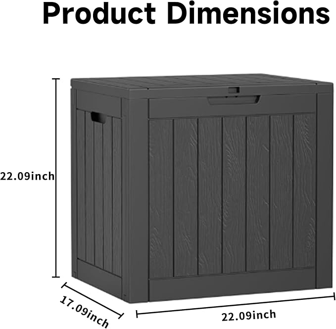 ROJIK 37 Gallon Outdoor Storage Box,Deck Box - Waterproof Patio Furniture, Garden Tools, Cushions, Pool Accessories Storage Bench with Lockable Lid and Side Handles (Black) - Image 2