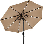 Best Choice Products 10ft Solar Polyester LED Lighted Patio Umbrella w/Tilt Adjustment and UV-Resistant Fabric by BestChoiceProducts