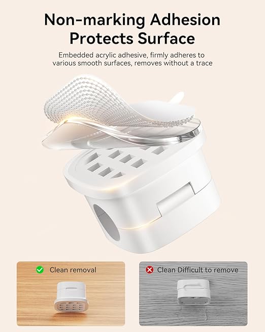 6-Pack Magnetic Cable Clips, Rocoren Smooth Adjustable Adhesive Cord Organizer - Image 7
